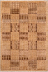 handmade Modern Gabbeh Beige Tan Hand Knotted RECTANGLE 100% WOOL area rug 6  x 9